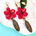 Taino-Inspired Flor De Maga Earrings With Rhombus Hooks