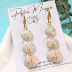 Taíno Inspired Sea Shell Earrings with Hand Carved Symbol