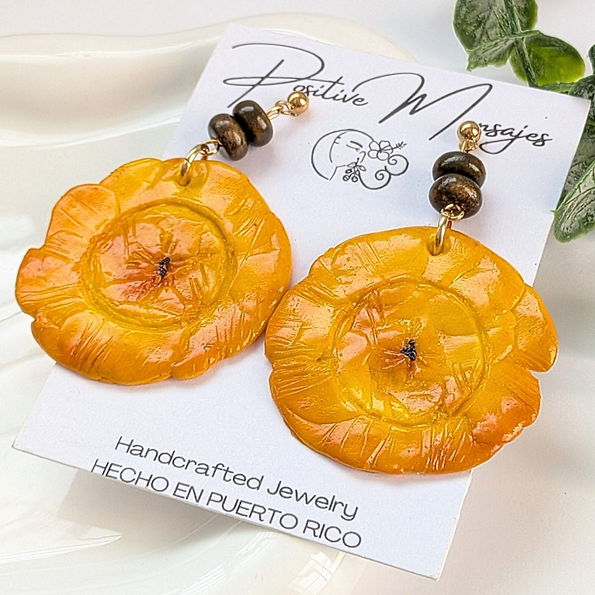 Handmade Tropical Tostones With Beads Earrings - Image 4