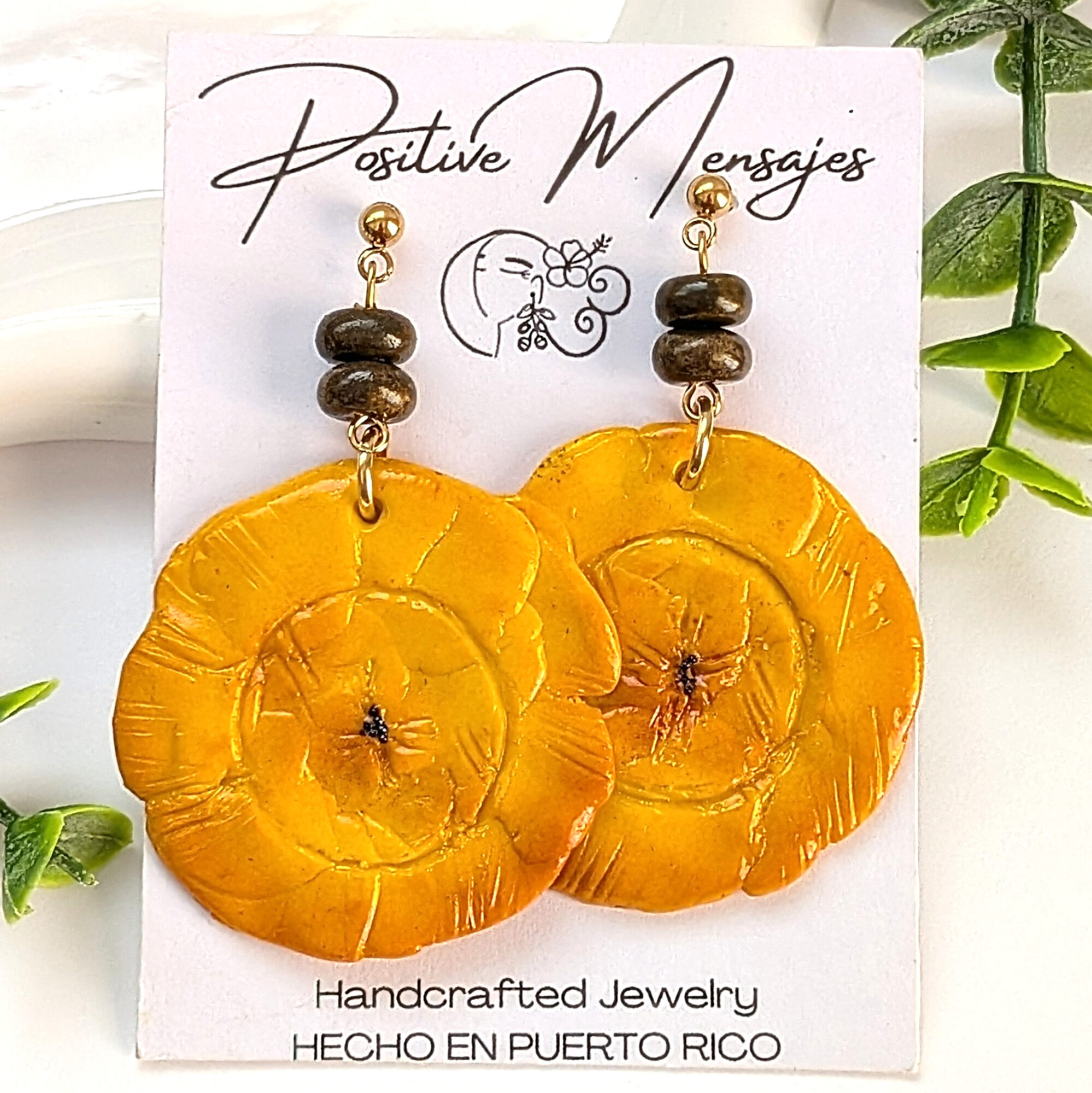 Handmade Tropical Tostones With Beads Earrings