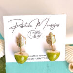 Green Coconut Stud Earrings From Puerto Rico