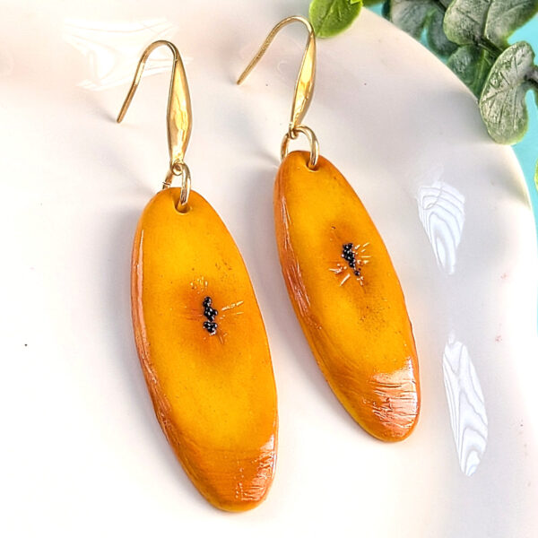Caribbean Sweet Plantain Earrings With Rhombus Hooks