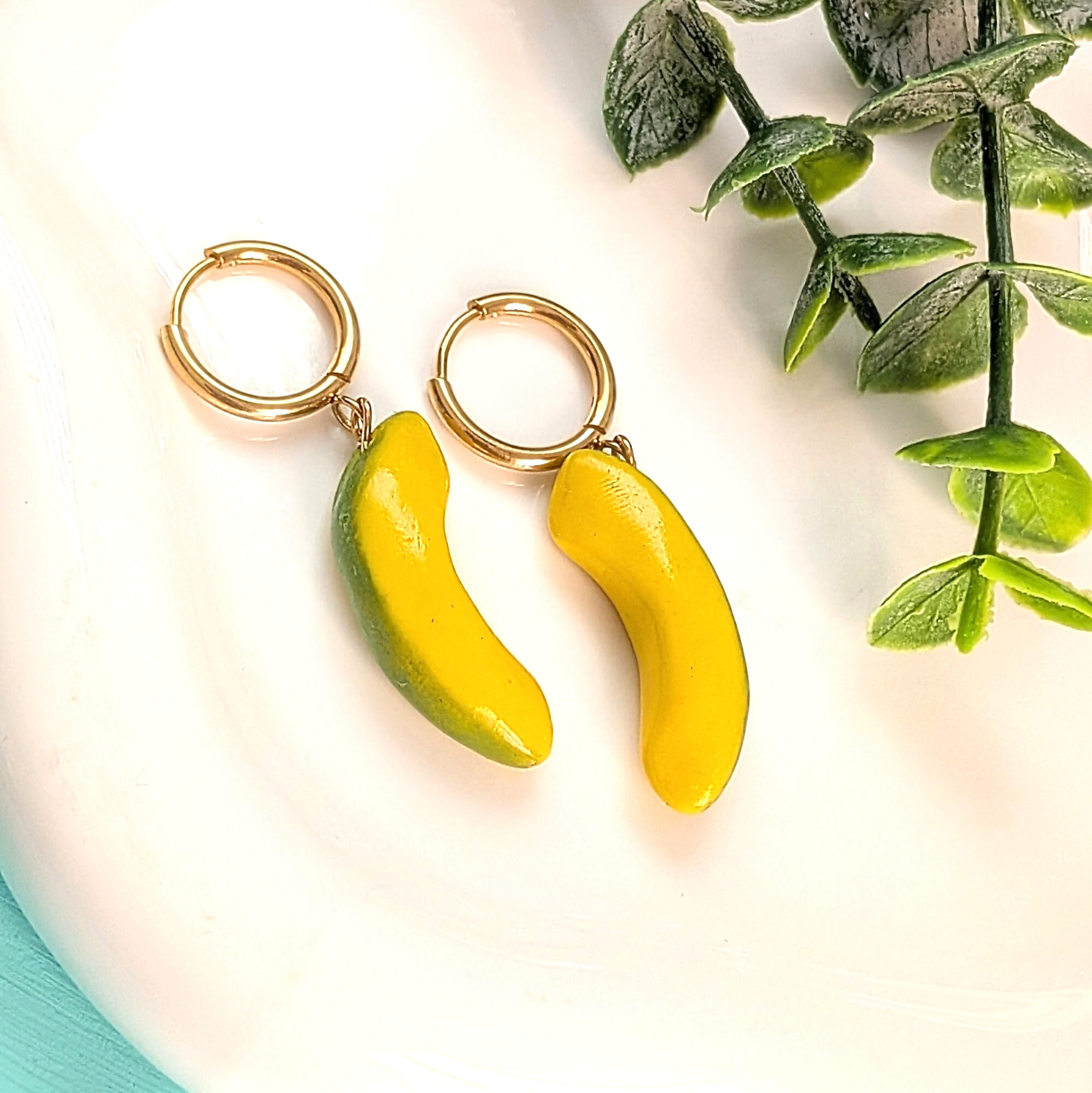 Puerto Rico Avocado Slice Hoop Earrings - Image 2