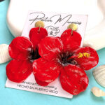 Large Flor De Maga Puerto Rico Flower Earrings