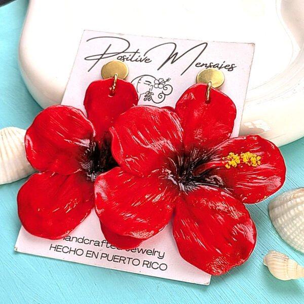 Large Flor De Maga Puerto Rico Flower Earrings