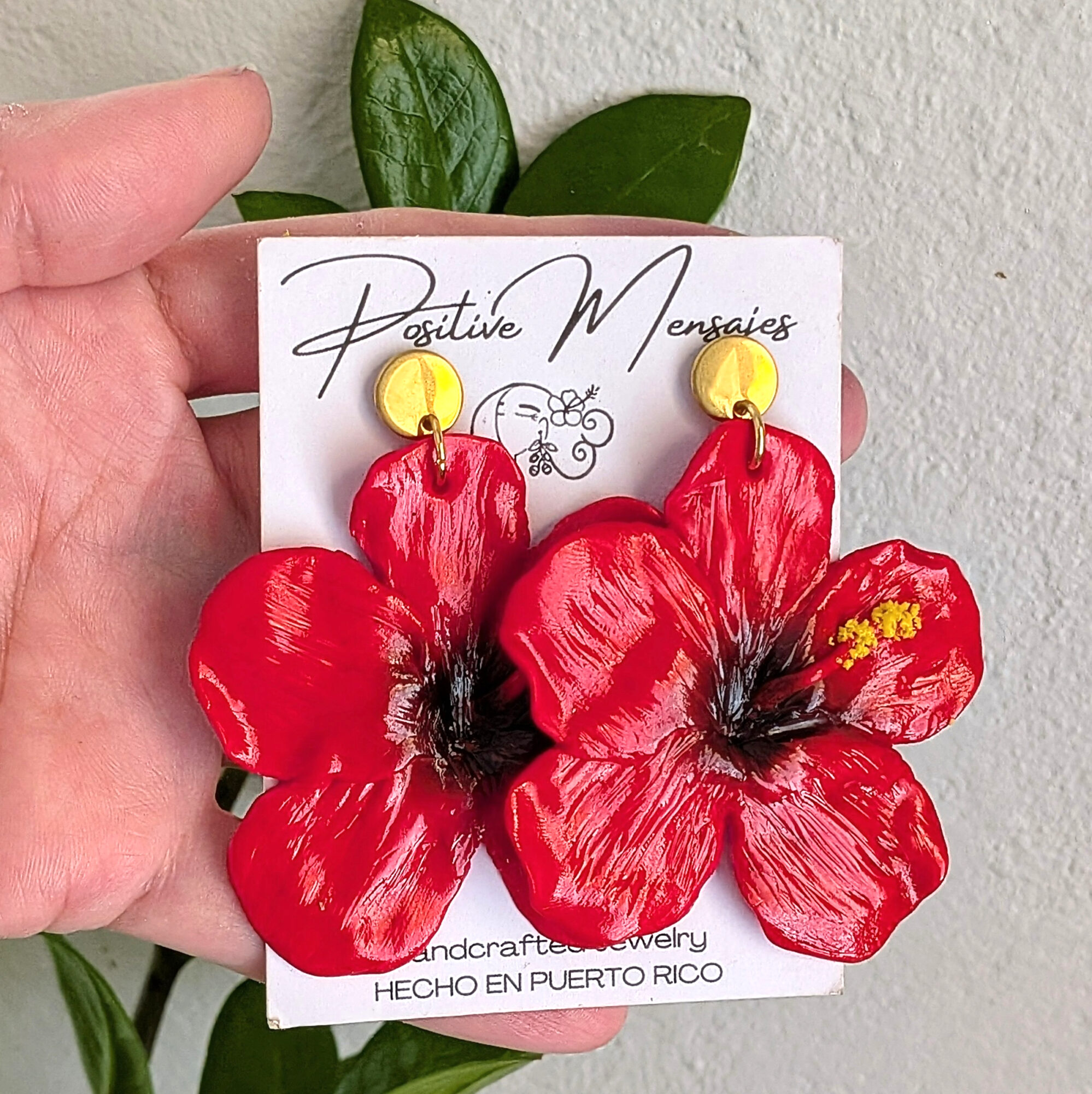 Large Flor De Maga Puerto Rico Flower Earrings - Image 5
