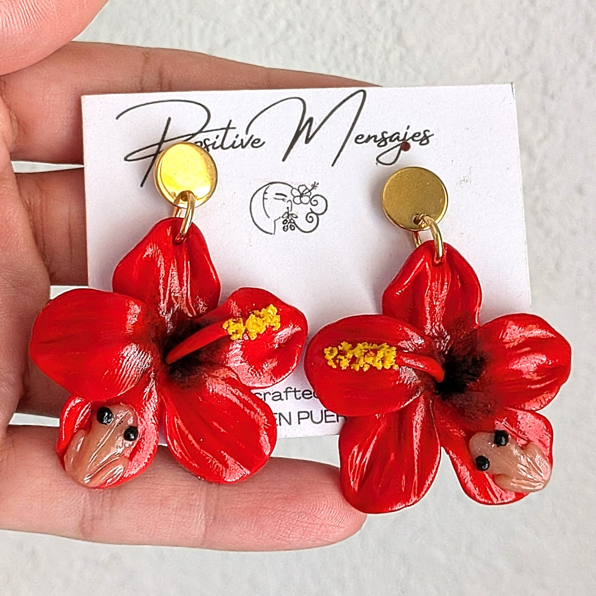 Flor De Maga Earrings with a Touch of the Puerto Rican Frog - Image 6
