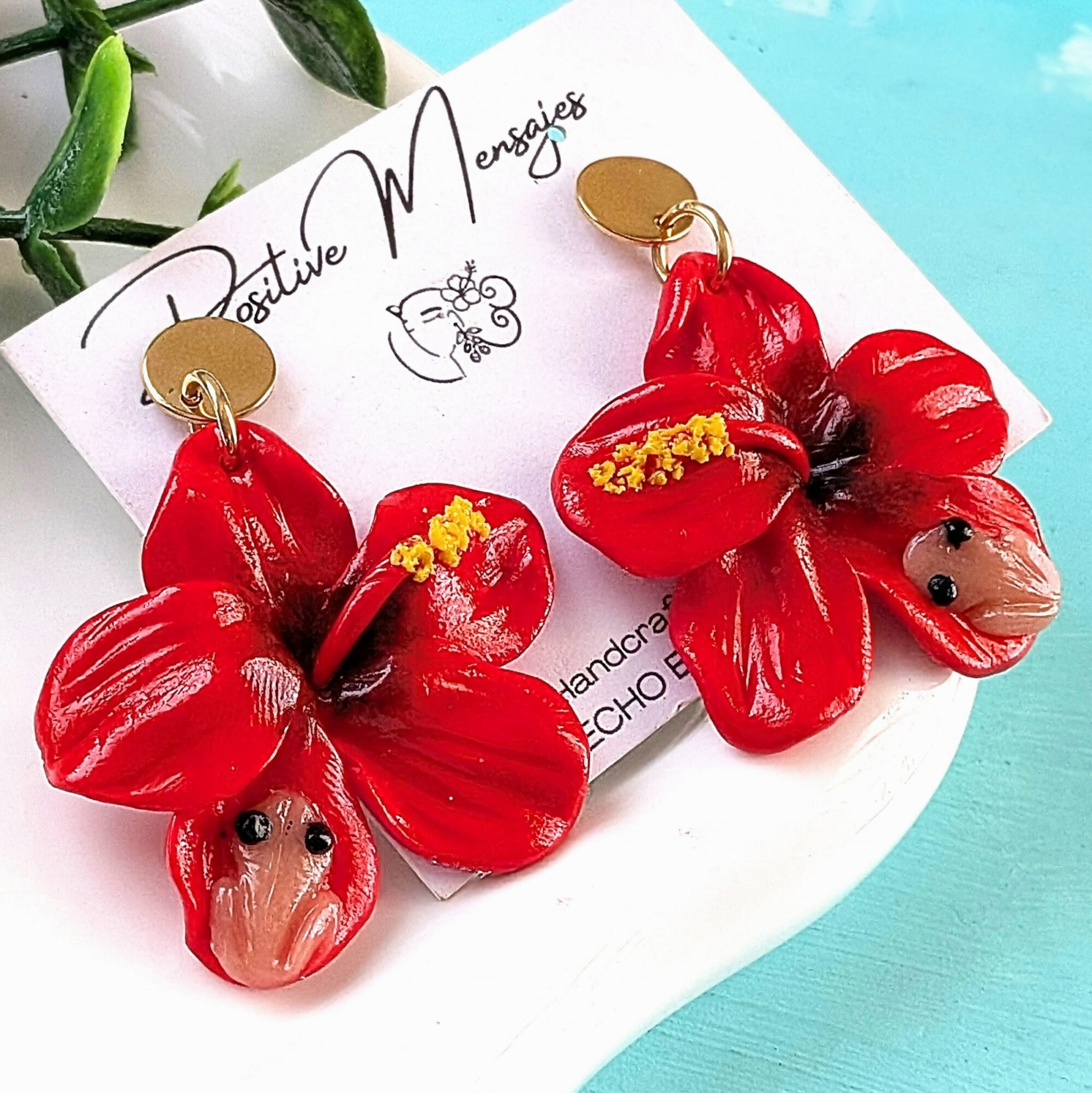 Flor De Maga Earrings with a Touch of the Puerto Rican Frog - Image 4