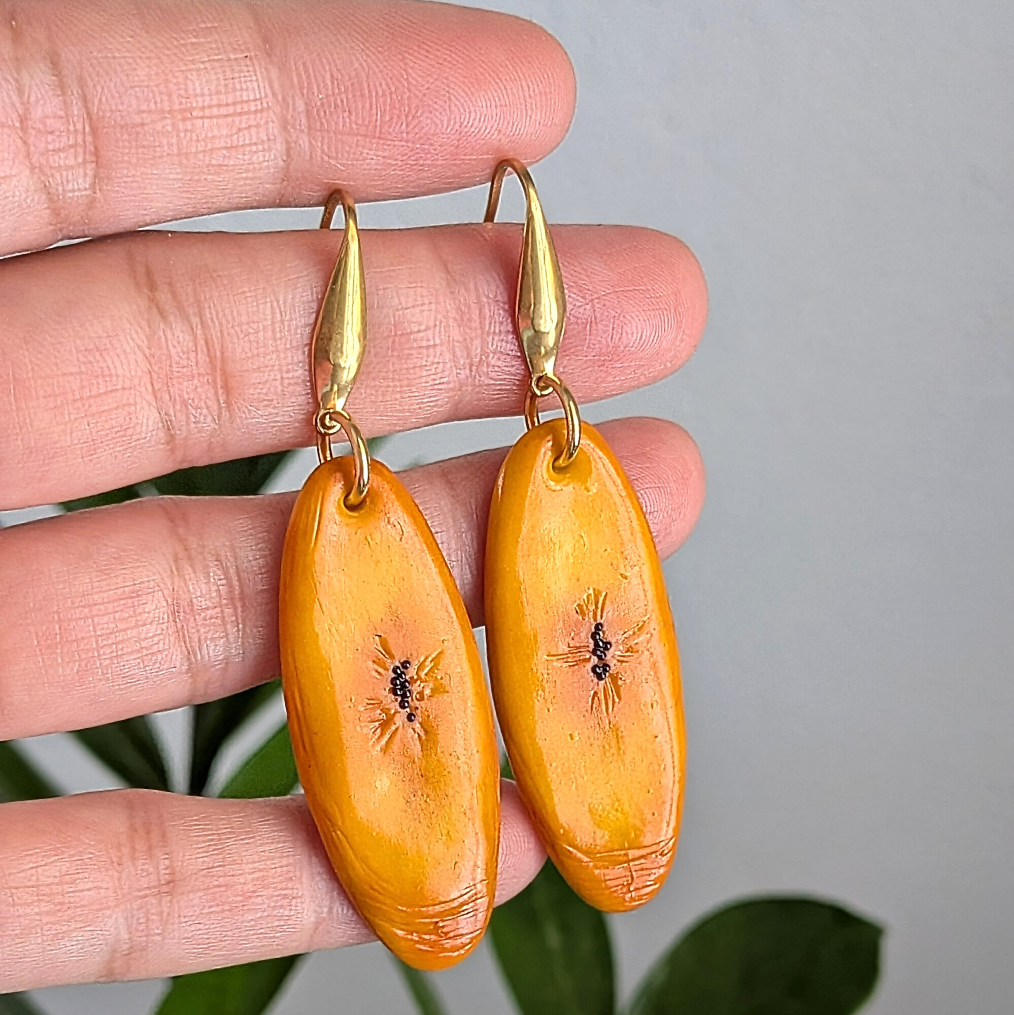 Caribbean Sweet Plantain Earrings With Rhombus Hooks - Image 5