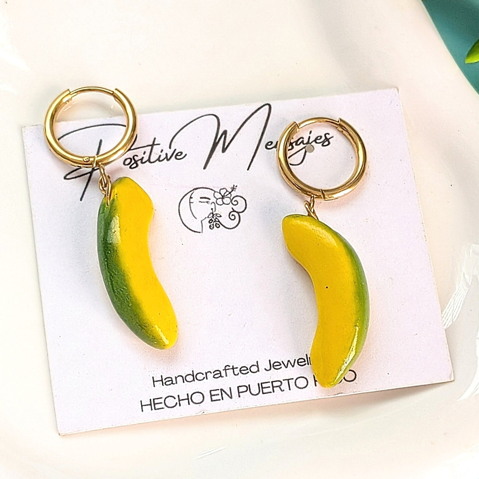 Puerto Rico Avocado Slice Hoop Earrings - Image 3