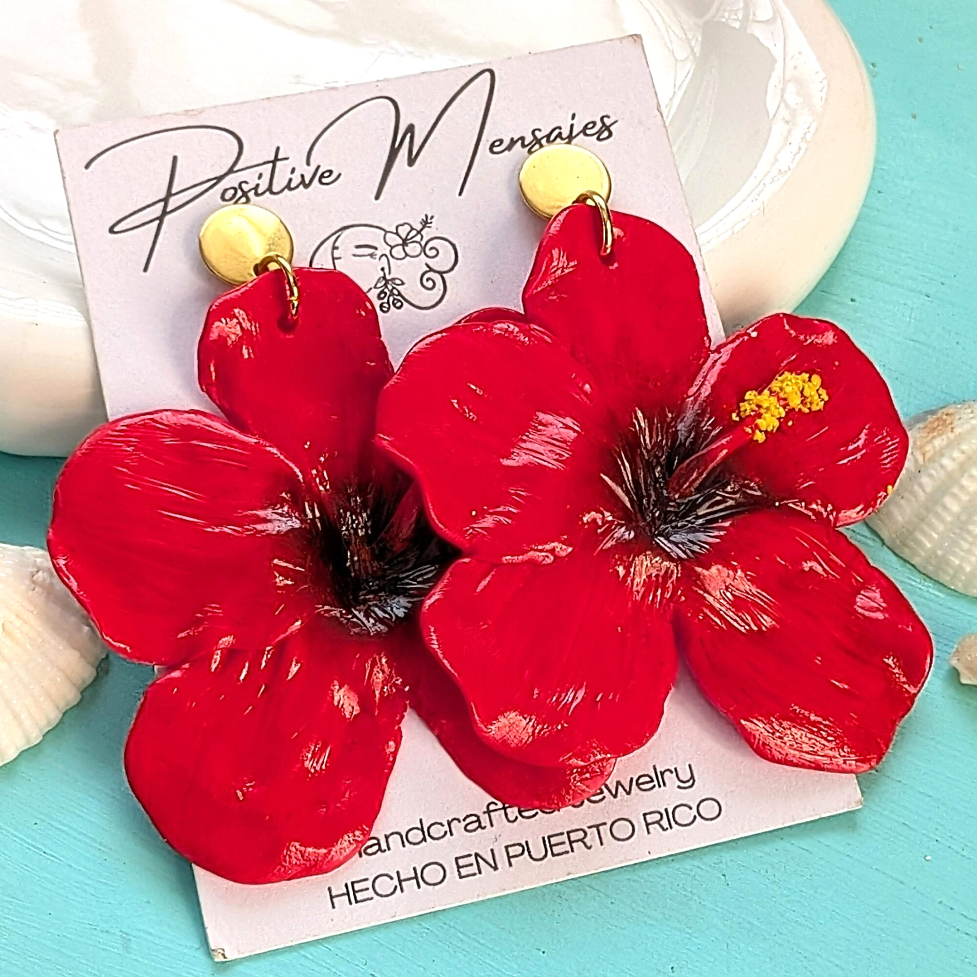 Large Flor De Maga Puerto Rico Flower Earrings - Image 3