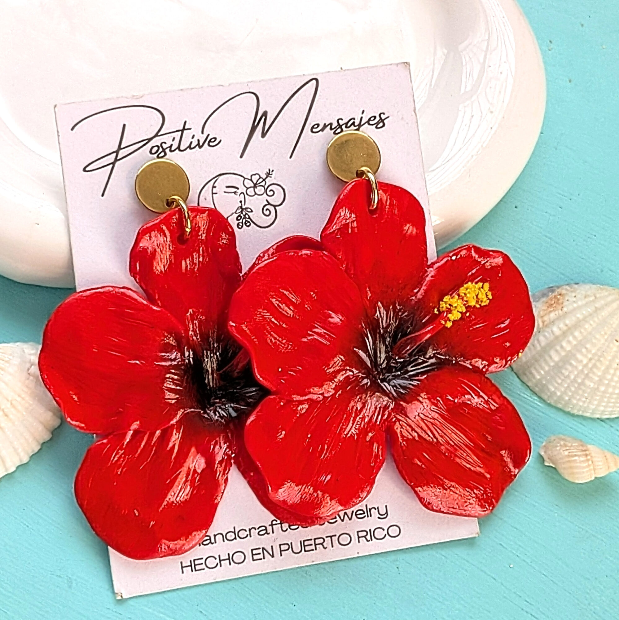 Large Flor De Maga Puerto Rico Flower Earrings - Image 2