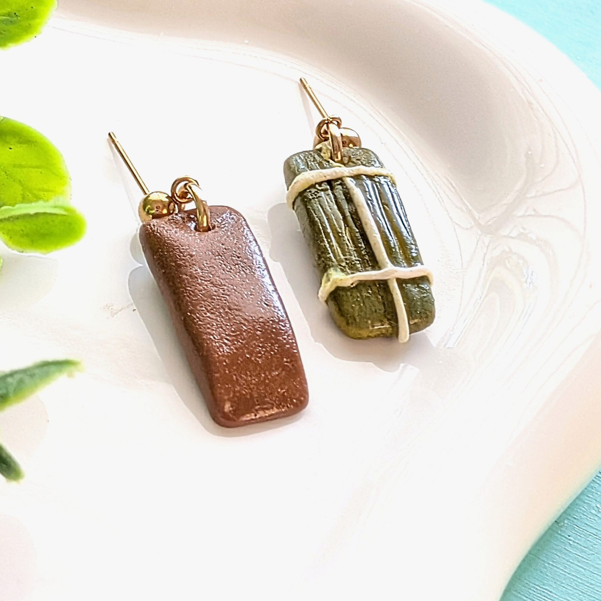 Puerto Rican Pasteles Earrings: Wrapped and Unwrapped - Image 3