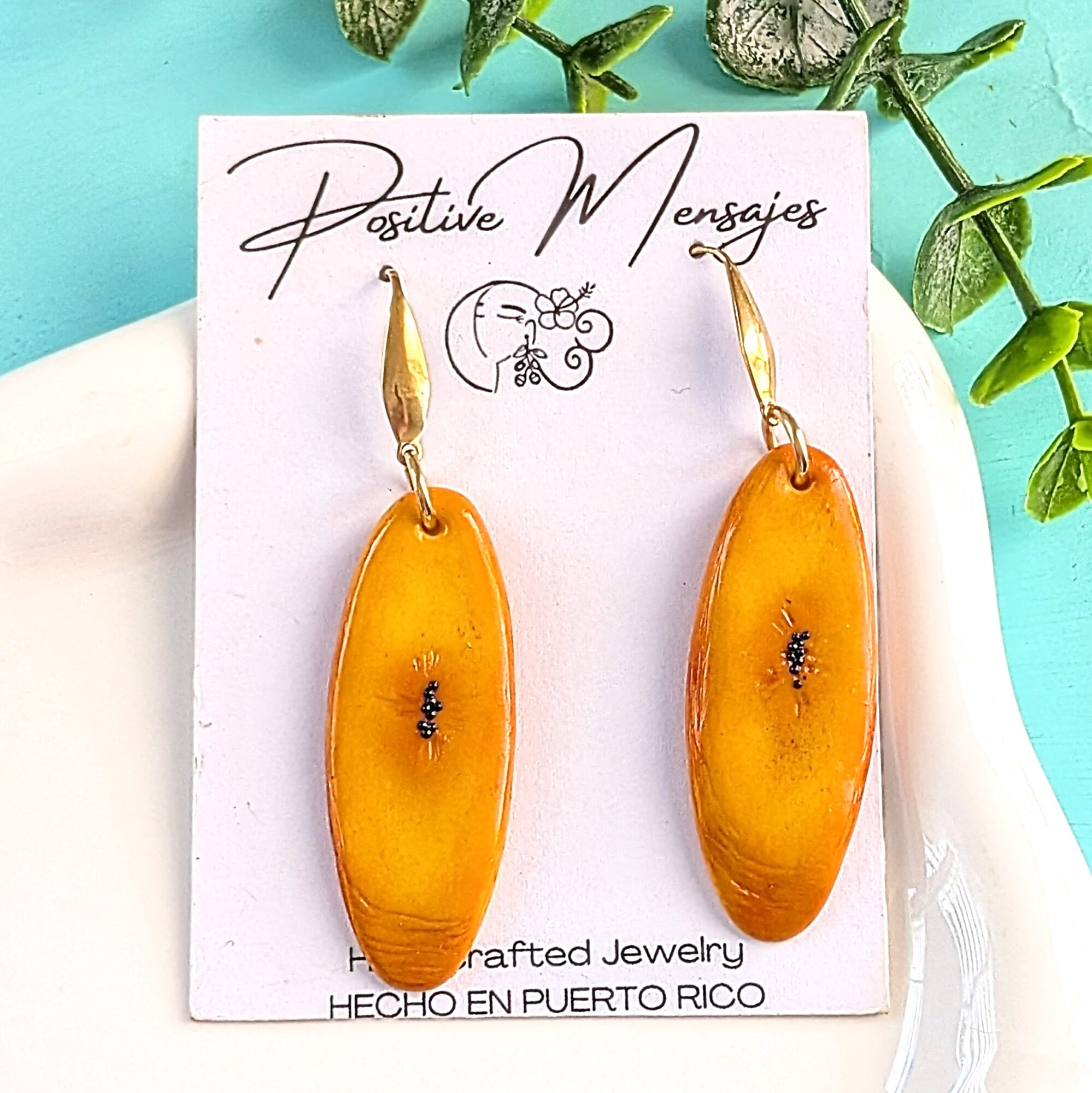 Caribbean Sweet Plantain Earrings With Rhombus Hooks - Image 4