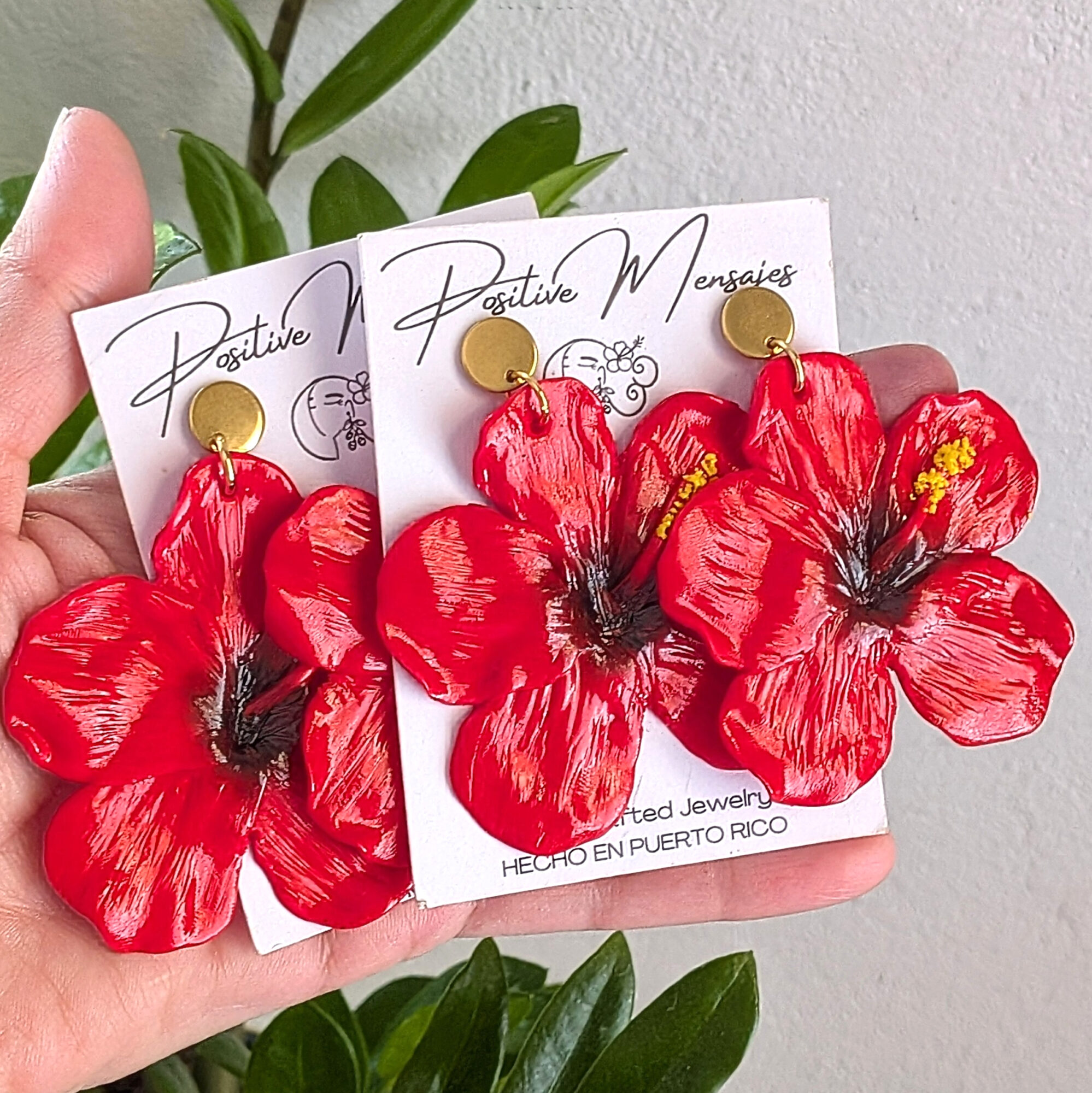 Large Flor De Maga Puerto Rico Flower Earrings - Image 6