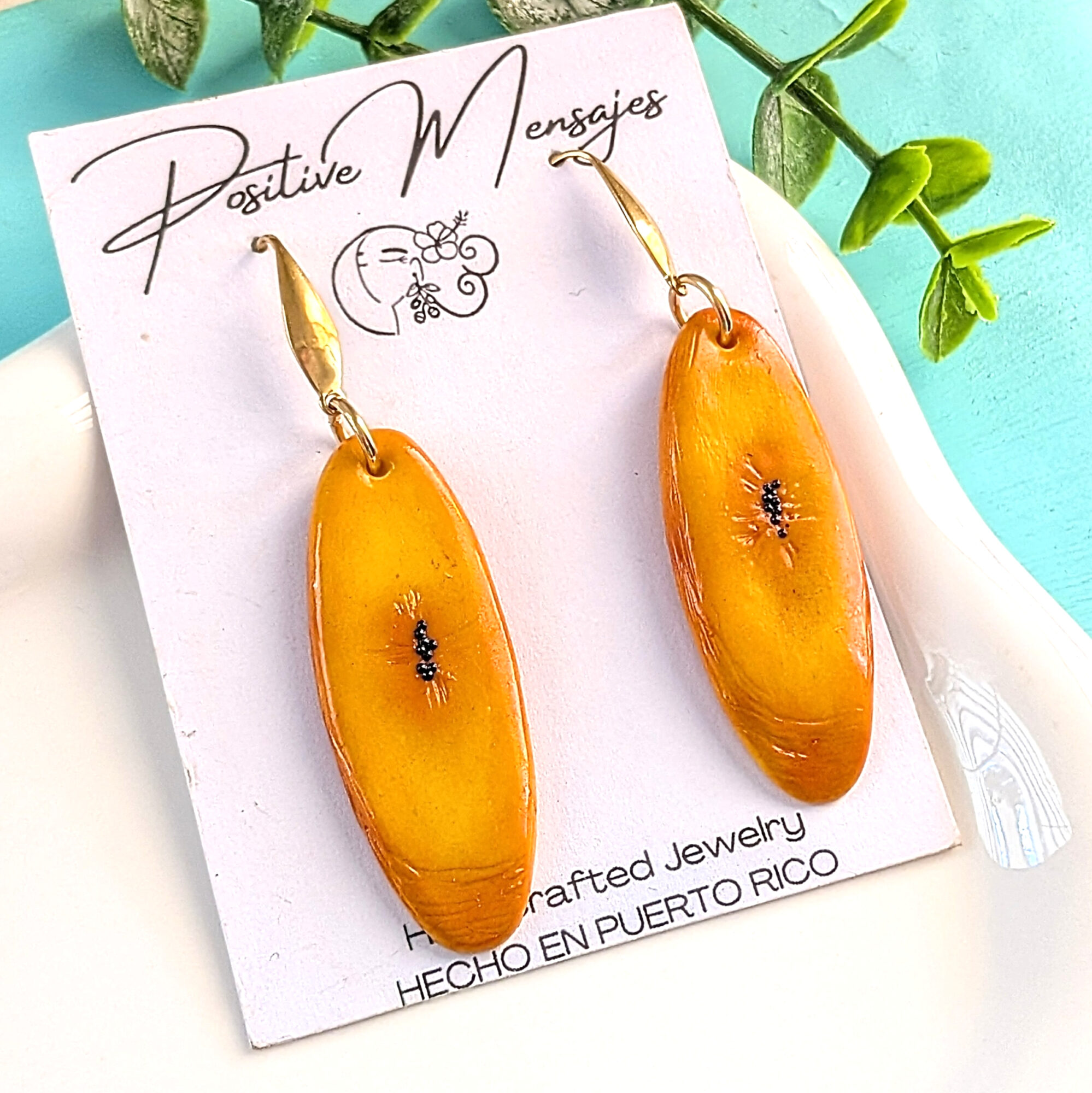 Caribbean Sweet Plantain Earrings With Rhombus Hooks - Image 3