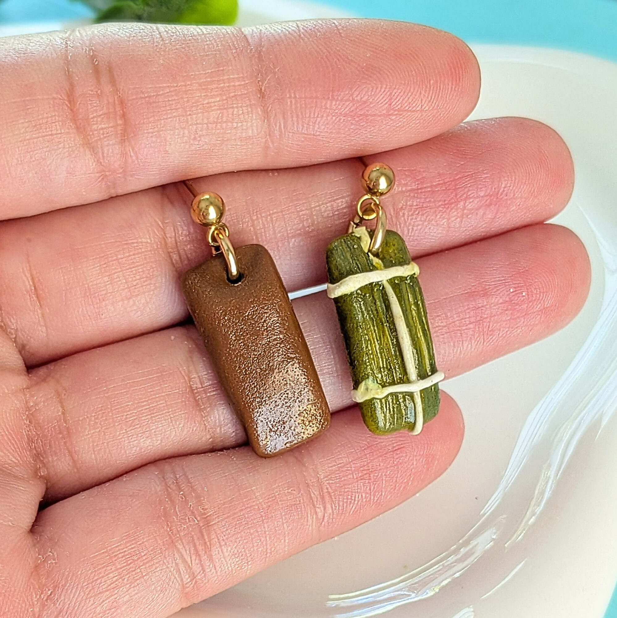 Puerto Rican Pasteles Earrings: Wrapped and Unwrapped - Image 5