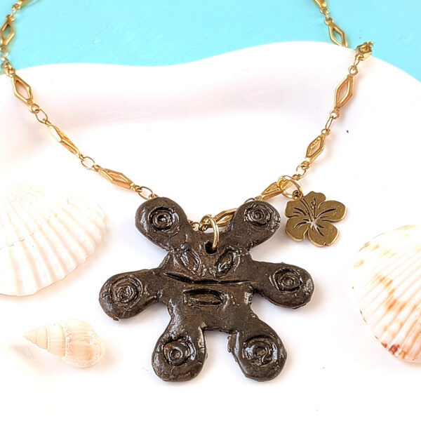 Taíno-Inspired Sol Necklace with Flor de Maga Flower