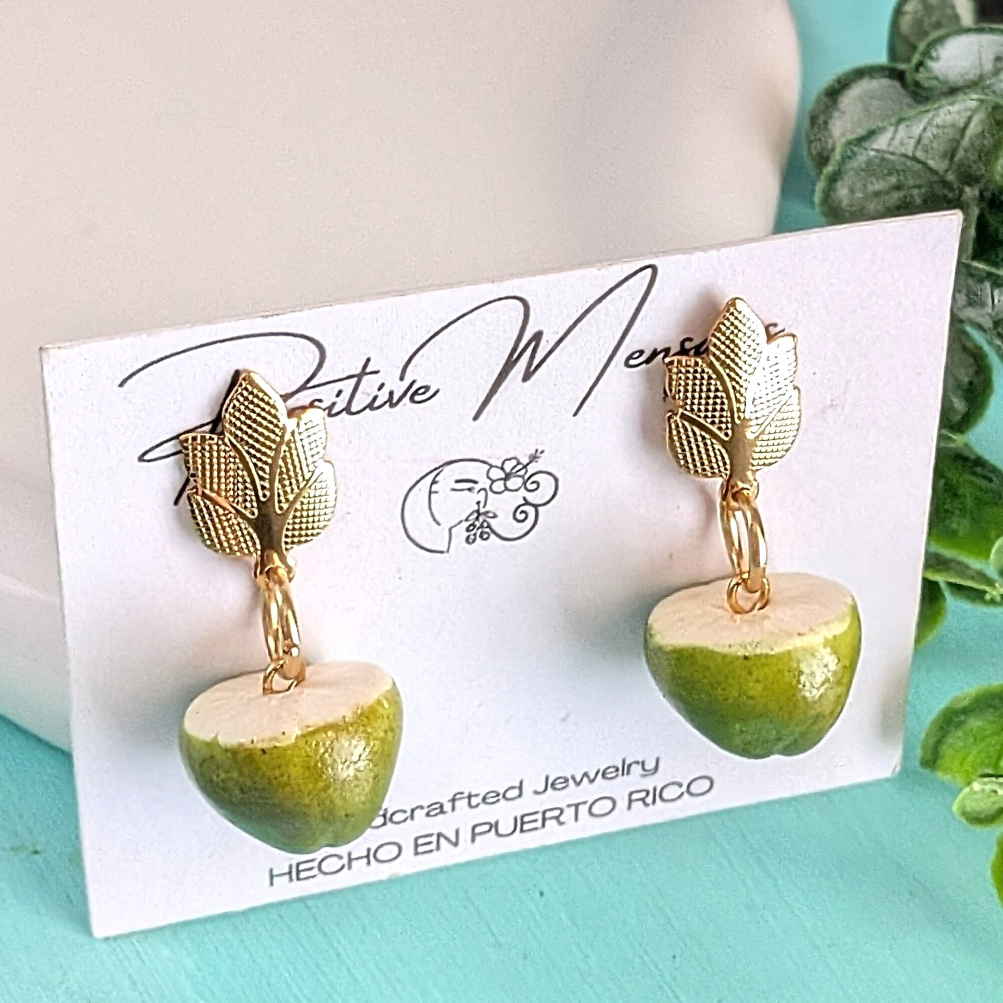 Green Coconut Stud Earrings From Puerto Rico - Image 4