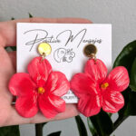 Flor de Maga (Thespesia grandiflora) Pink Flower Earrings