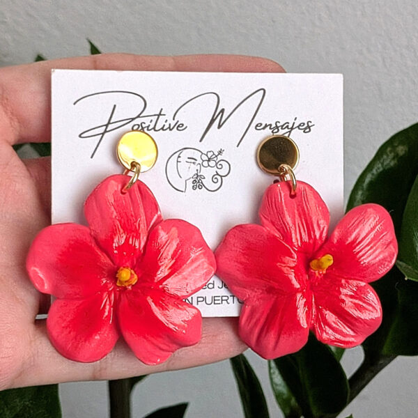 Flor de Maga (Thespesia grandiflora) Pink Flower Earrings