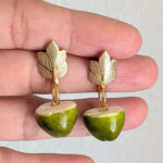 Green Coconut Stud Earrings From Puerto Rico