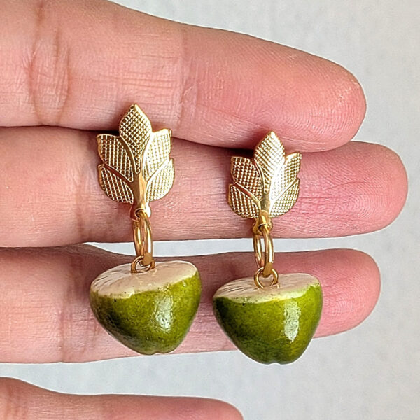 Green Coconut Stud Earrings From Puerto Rico